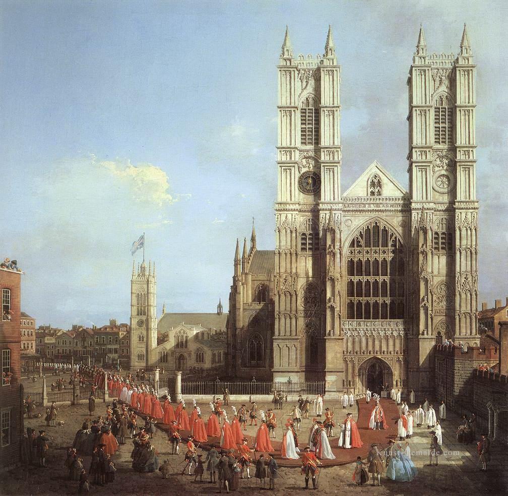 westminster abbey mit einer Prozession der Ritter des Bades 1749 Canaletto Ölgemälde